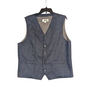 Joseph Abboud Mens XXL Bluish Gray Button-Up Dress Vest NWOT